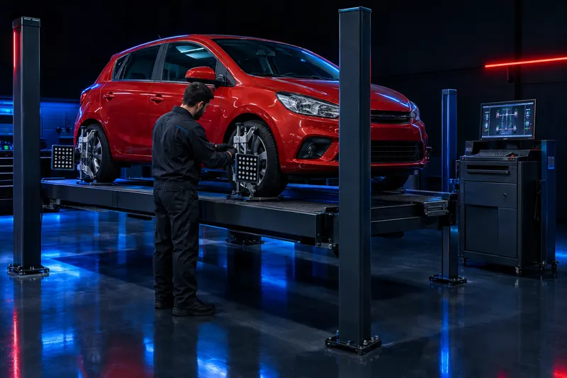 Auto rossa sul banco di convergenza